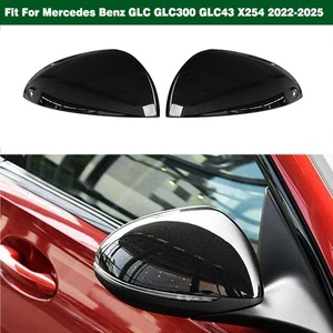 Par de tapas de tapa de espejo negras brillantes para Benz GLC GLC300 GLC43 X254 2022-2025 - Imagen 1 de 9