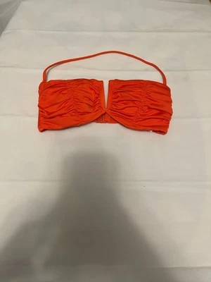 Victoria's Secret оранжевый собранными в Рюш бандо бикини верх со съемным ремнем, W34 - Изображение 1 из 3