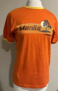 Vintage Kids XL Islands Souvenirs Manila Philippines Colorful T-Shirt Orange - Picture 1 of 5