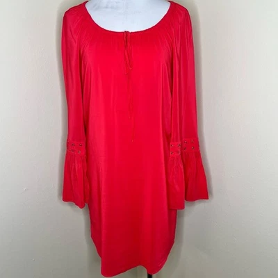 Vestido Campesino Etcetera 6 Mujer Rosa Cuello Redondo Manga Campana Cambio Hasta la Rodilla  Foto 1 de 4