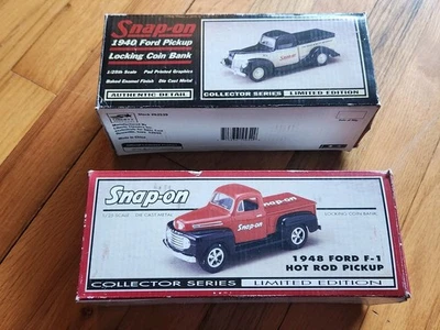Snap-on 工具 1948 年福特 F-1 热杆皮卡 1940 年卡车批量 1/25 硬币银行 — 第 1/4 张图片