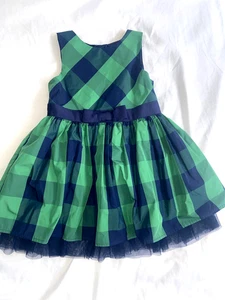 Cat & Jack Mädchenkleid kariert grün marineblau Party formell Urlaub Größe 2T - Bild 1 von 8
