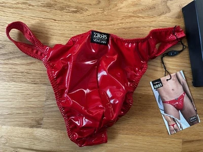 EROS VENEZIANI 6845 String Lack Latex Gummi Fetisch Tanga Unterwäsche, M/L - Bild 1 von 3