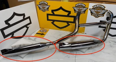 OEM 80-99 EVO Harley-Davidon Deluxe Fatboy, Softail Fishtail silenciadores escape Foto 1 de 4