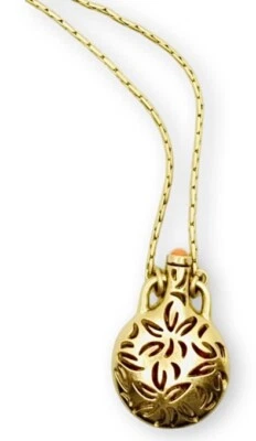 Collar largo colgante botella filigrana oro/naranja Lia Sophia "Tangy" tono dorado Foto 1 de 4