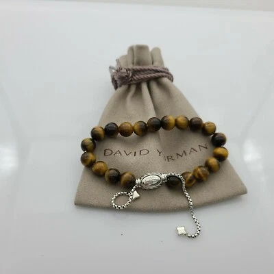 Pulsera DAVID YURMAN Mujer Cuentas Espirituales Ojo de Tigre Talla Ajustable Foto 1 de 4