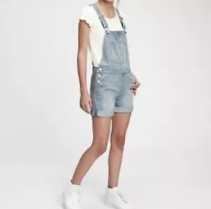 Gap Teen Girls Denim Jean Bib Shortalls Romper Size Medium M 8-9 NEW WITH TAGS - Picture 1 of 11