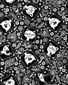 1/2 Yd Bow Wow Meow Cotton Fabric Freckle & Lolli Bandana Bolt End - Picture 1 of 1