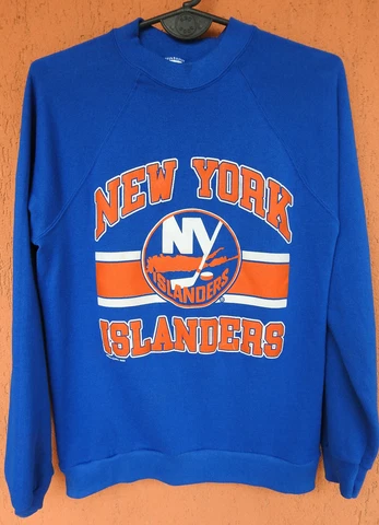 Vintage 80s New York Islanders Sweatshirt NHL Hockey, Made in USA Trench (S/M) Cover