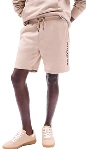 TOMMY HILFIGER Men's Embroidered Tommy Logo Sweatshort, Beige, M - Picture 1 of 5