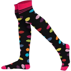 Mysocks Femmes' Sur le Genou Haut Black Multi Couleur Chaussettes Design - Picture 1 of 20