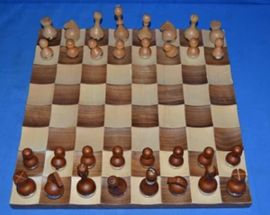 Umbra Wobble Walnut Classic Chess Set Designed By Adin Mumma - Picture 1 of 4