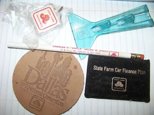 Vintage State Farm Insurance lot keychain pencil scraper coaster advertising - Picture 1 of 1