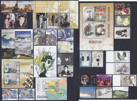 Kosovo 2016 Issues from this year - complete sets - 43.1 € nominal value, MNH Cover