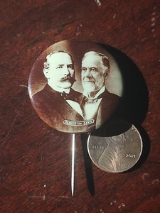 Rare 1.25" Parker And Davis Jugste Sepia pin Button Tab President Campaign Nice! - Picture 1 of 4