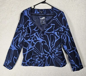 Chadwicks Womens Size 10 Blue Floral Jacket, NEW - Picture 1 of 7