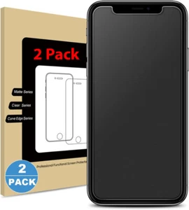 2X Verre Mat Protection écran pour iPhone 15 14 13 12 11 Pro Max Plus X XR 8 7 - Photo 1 sur 120