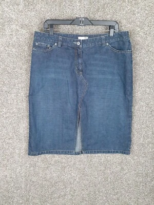 H&M Falda Denim Abertura Frontal Mujer 14 Bolsillos Azules Informal Y2K Años 90 Escuela Foto 1 de 4