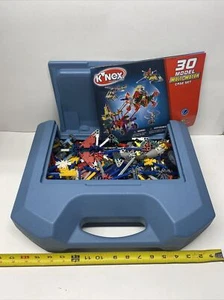 Vintage Gray Knex Large Storage Box Case with Mixed Lot Pieces - Motor + Manual - Picture 1 of 5