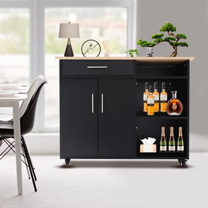 Kitchen Island Cart, Rolling Kitchen Island Side Table, Rolling Trolley Cart  - Picture 1 of 11