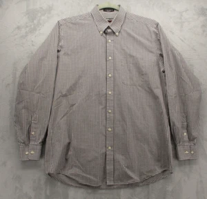 Kirkland Signature Button Up Shirt Men's Large Black White Geometric Plaid - Picture 1 of 14