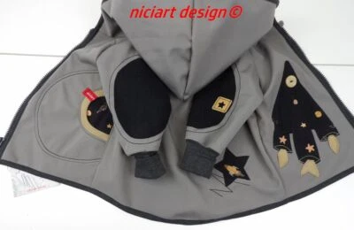 niciart design ♥ SOFTSHELLJACKE RAKETEE ♥ KINDER SOFTSHELL JACKE ♥ Raketenjacke - Bild 1 von 4