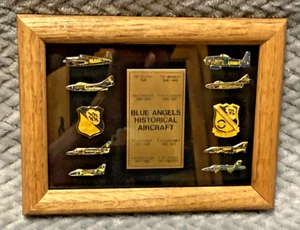 US Navy Blue Angels Historical Pins 10 Pins 40 Year Anniversary Framed 1946-1986 - Picture 1 of 13
