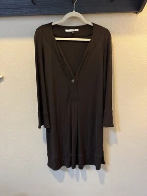 Vestido túnica DIANE VON FURSTENBERG Gaby marrón oscuro talla 12 Foto 1 de 4