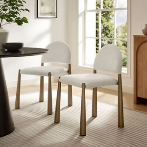 Hayley Dining Side Chair in Brass Cream - Picture 1 of 10