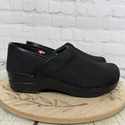 Sanita Clogs Women Size 7.5-8 US 38 EU Black Suede Oiled Comfort Nurse Shoes - Image 1 of 4