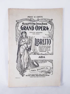 Vintage Metropolitan Opera House Grand Opera Aida Libretto Programmheft - Bild 1 von 6