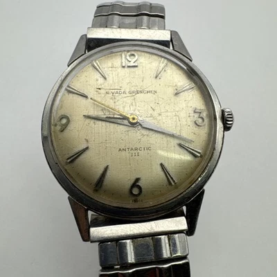 Para Reparación De Colección NIVADA GRENCHEN Antarctic III ~ Acero Inoxidable 17J Automático Foto 1 de 4