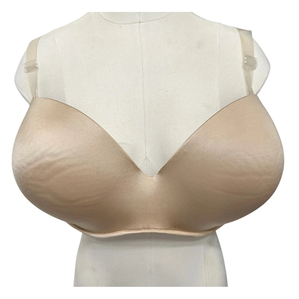 Sujetador Cacique Sin Tirantes Correas Transparentes Convertible Acolchado Beige 42DDD Foto 1 de 4