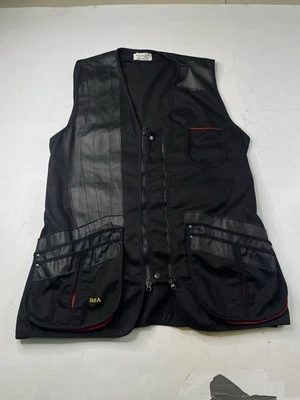 Vintage British Sporting Ltd Shooting Hunting Vest Black Red Made In England - Image 1 of 4