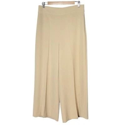 Culottes Zara tiro alto pierna ancha talla L beige recortados minimalistas Lagenlook crema Foto 1 de 4