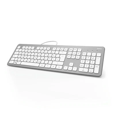 Hama USB PC-Tastatur KC700 Weiß/Silber 182651 - Bild 1 von 2