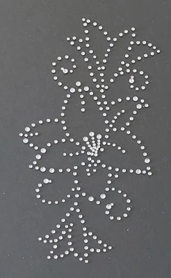Hotfix Strass Bügelbild Motiv Lilien Glasstrass Applikation zum aufbügeln  - Bild 1 von 4