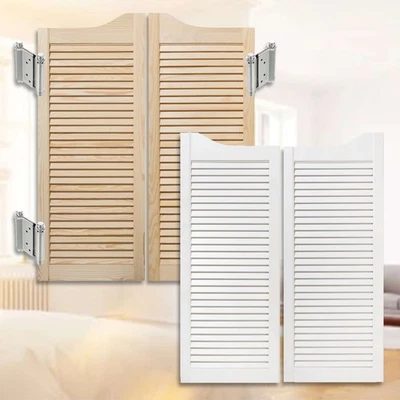 Saloontüren Flügeltür Schwingtür weiß / natur 100x80cm Set +/- Pendelscharniere - Bild 1 von 4