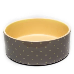 Grey Dots Ceramic Dog Bowl, 13 cm - Picture 1 of 5