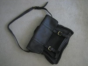 Robuste extra dicke, robuste schwarze Leder Umhängetasche, Attache, Computertasche - Bild 1 von 7