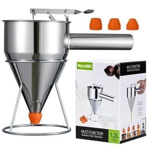 Pancake Batter Dispenser, 40oz Multi-Caliber Stainless Steel Funnel Cake Disp... - Picture 1 of 8