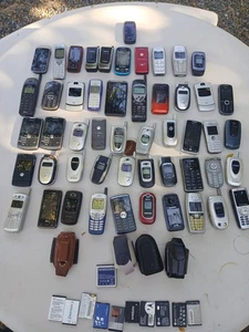 Vintage Cell Phone Lot of 51 Untested For Parts,Cases & Batterys.See Photos - Picture 1 of 24