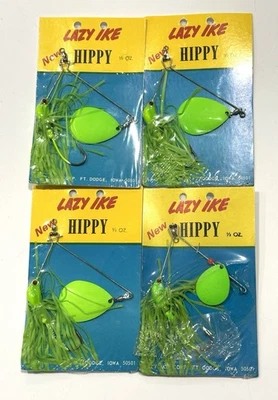4 Vintage RARE NOS Lazy Ike HIPPY SPINNERBAIT bass Fishing Lure 1/2 Oz. - Image 1 of 2