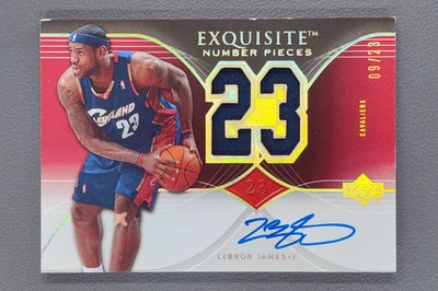 2006-07 Upper Deck Exquisite Lebron James Number Pieces Jersey Auto /23 Best Ink - Image 1 of 4