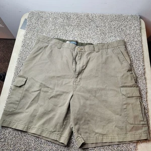 Harbor Bay Continuous Comfort 44W x 8L Olive Green Cargo Jean Shorts - Picture 1 of 7