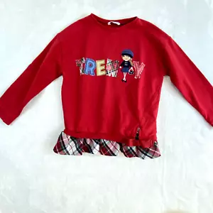 Mayoral Sweater Girl Sz 8Y Red Ruffle Cotton Blend - Picture 1 of 10