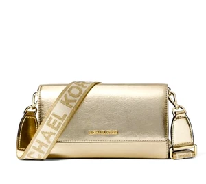 New Michael Kors Jet Set Item Large Wallet Crossbody Metallic Pale Gold Dust bag - Picture 1 of 5