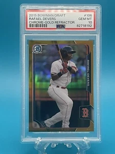 2015 Bowman Draft Chrome Gold Rafael Devers #106 /50 PSA 10 POP 8 - Picture 1 of 3