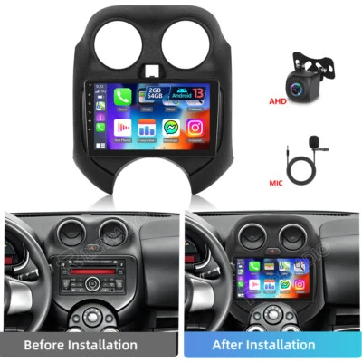 PODOFO Radio de coche 64 GB Android 13 GPS Navi CarPlay DSP para Nissan Micra 4 K13 2010-2016