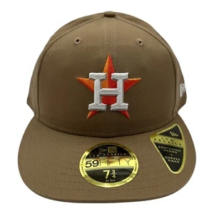 New Era 59Fifty Houston Astros Hat Cap 7 3/4 Khaki Tan Low Profile MLB Baseball - Picture 1 of 8